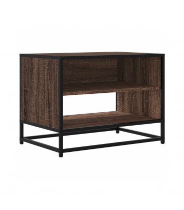 vidaXL TV Cabinet Brown Oak 61x40x46 cm Engineered Wood and Metal