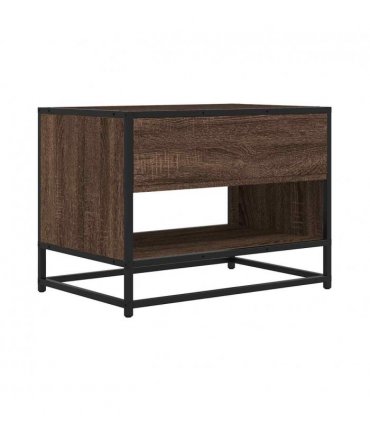 vidaXL TV Cabinet Brown Oak 61x40x46 cm Engineered Wood and Metal