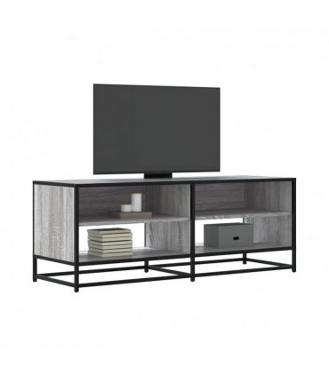 vidaXL TV Cabinet Grey Sonoma 120.5x40x46 cm Engineered Wood and Metal