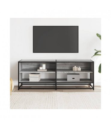 vidaXL TV Cabinet Grey Sonoma 120.5x40x46 cm Engineered Wood and Metal
