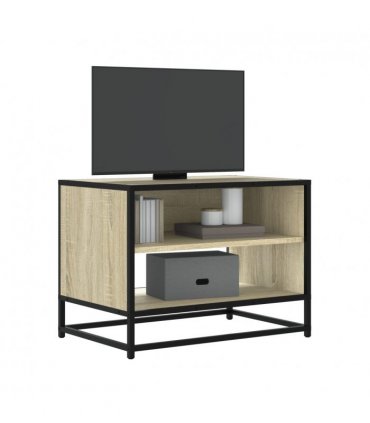 vidaXL TV Cabinet Sonoma Oak 61x40x46 cm Engineered Wood and Metal