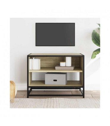 vidaXL TV Cabinet Sonoma Oak 61x40x46 cm Engineered Wood and Metal