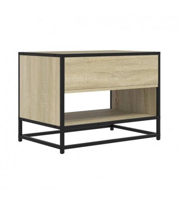 vidaXL TV Cabinet Sonoma Oak 61x40x46 cm Engineered Wood and Metal