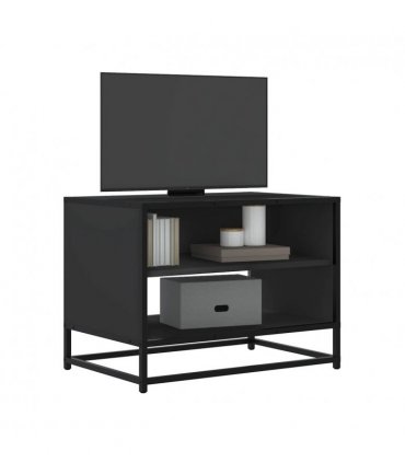 vidaXL TV Cabinet Black 61x40x46 cm Engineered Wood and Metal