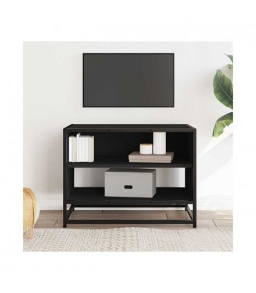 vidaXL TV Cabinet Black 61x40x46 cm Engineered Wood and Metal