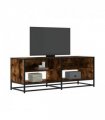 vidaXL TV Cabinet Smoked Oak 120.5x40x46 cm Engineered Wood and Metal