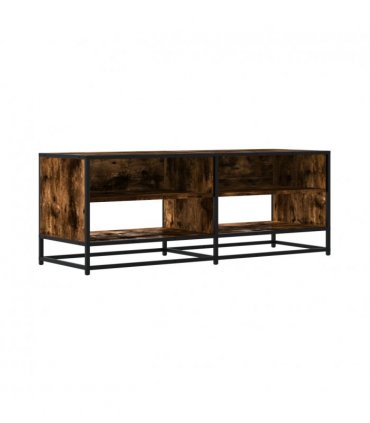 vidaXL TV Cabinet Smoked Oak 120.5x40x46 cm Engineered Wood and Metal
