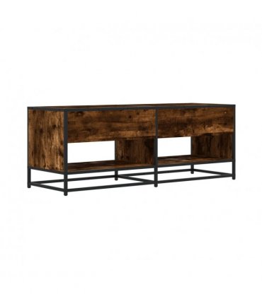 vidaXL TV Cabinet Smoked Oak 120.5x40x46 cm Engineered Wood and Metal