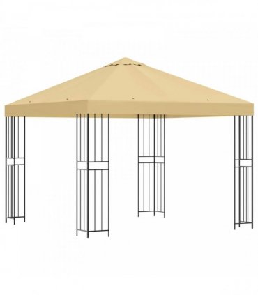 vidaXL Gazebo 3 x 3 m Cream Polyester and Steel 190 gsm — Model: without sidewall — V0672168090