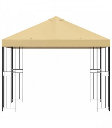 vidaXL Gazebo 3 x 3 m Cream Polyester and Steel 190 gsm — Model: without sidewall — V0672168090