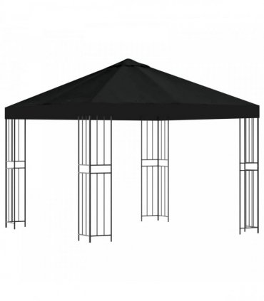 vidaXL Gazebo 3 x 3 m Black Polyester and Steel 190 gsm — Model: without sidewall — V0672168091