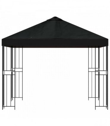 vidaXL Gazebo 3 x 3 m Black Polyester and Steel 190 gsm — Model: without sidewall — V0672168091