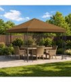 vidaXL Gazebo 3 x 3 m Taupe Polyester and Steel 190 gsm — Model: without sidewall — V0672168092