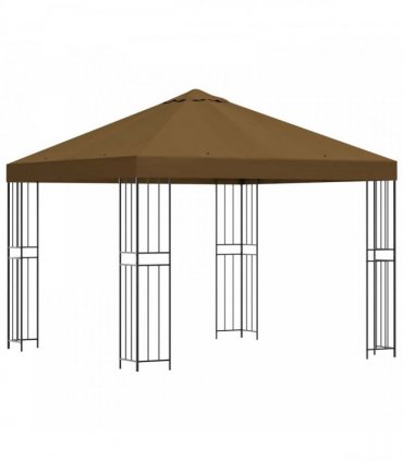 vidaXL Gazebo 3 x 3 m Taupe Polyester and Steel 190 gsm — Model: without sidewall — V0672168092