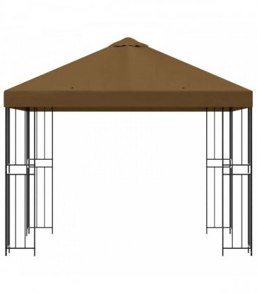 vidaXL Gazebo 3 x 3 m Taupe Polyester and Steel 190 gsm — Model: without sidewall — V0672168092