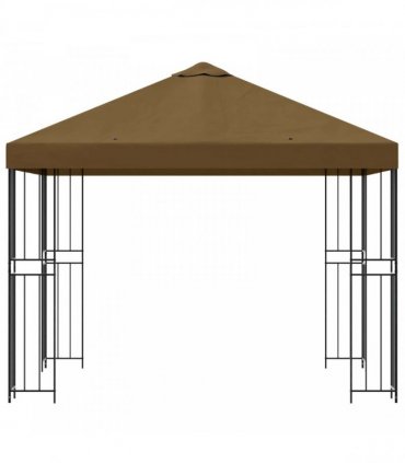vidaXL Gazebo 3 x 3 m Taupe Polyester and Steel 190 gsm — Model: without sidewall — V0672168092