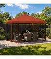 vidaXL Garden Gazebo with Sidewalls 3 x 3 m Terracotta — Model: with 4 sidewalls — V0672168095