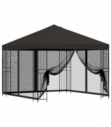 vidaXL Garden Gazebo with Sidewalls 3 x 3 m Anthracite — Model: with 4 sidewalls — V0672168097