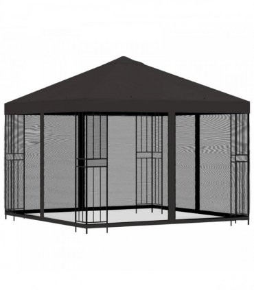 vidaXL Garden Gazebo with Sidewalls 3 x 3 m Anthracite — Model: with 4 sidewalls — V0672168097