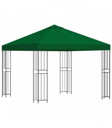 vidaXL Gazebo 3 x 3 m Green Polyester and Steel 190 gsm — Model: without sidewall — V0672168109