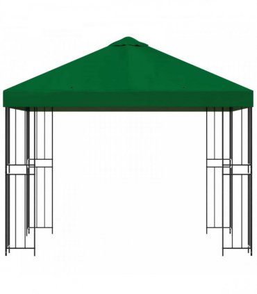 vidaXL Gazebo 3 x 3 m Green Polyester and Steel 190 gsm — Model: without sidewall — V0672168109