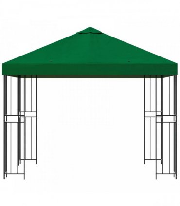 vidaXL Gazebo 3 x 3 m Green Polyester and Steel 190 gsm — Model: without sidewall — V0672168109