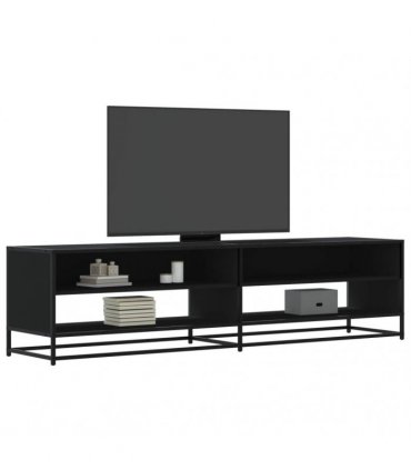 vidaXL TV Cabinet Black 180.5x40x46 cm Engineered Wood