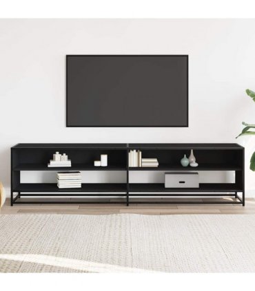 vidaXL TV Cabinet Black 180.5x40x46 cm Engineered Wood