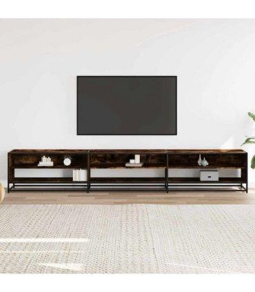 vidaXL TV Cabinet Smoked Oak 270x40x46 cm Engineered Wood