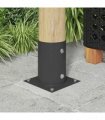 vidaXL Round Ground Anchor 4 pcs Anthracite 15 x 15 x 15 cm Metal — Size: Ø 101 mm