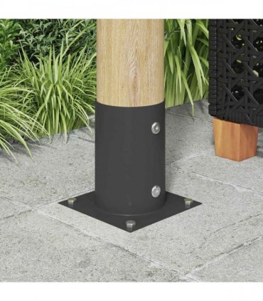 vidaXL Round Ground Anchor 12 pcs Anthracite 15 x 15 x 15 cm Metal — Size: Ø 101 mm