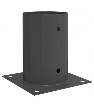 vidaXL Round Ground Anchor 12 pcs Anthracite 15 x 15 x 15 cm Metal — Size: Ø 101 mm
