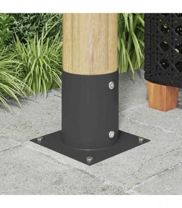 vidaXL Round Ground Anchor 12 pcs Anthracite 18 x 18 x15 cm Metal — Size: Ø 121 mm