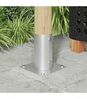 vidaXL Round Ground Anchor 12 pcs Silver 15 x 15 x 15 cm Metal — Size: Ø 81 mm