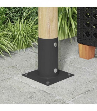 vidaXL Round Ground Anchor 12 pcs Anthracite 15 x 15 x 15 cm Metal — Size: Ø 81 mm