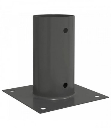 vidaXL Round Ground Anchor 12 pcs Anthracite 15 x 15 x 15 cm Metal — Size: Ø 81 mm