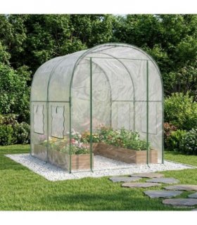 vidaXL Greenhouse with Frame 160 x 200 x 192.5 cm PVC Transparent — Size: 200 cm