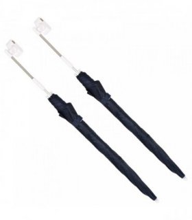 vidaXL Umbrella with Clamp 2 pcs Navy Blue Ø 105 x 86 cm