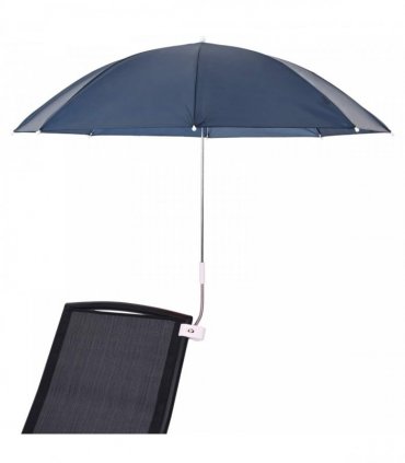 vidaXL Umbrella with Clamp 2 pcs Navy Blue Ø 105 x 86 cm