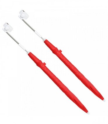 vidaXL Umbrella with Clamp 2 pcs Fire Brick Red Ø 105 x 86 cm