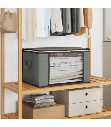 vidaXL Storage Box with Transparent Side Window Grey 60 x 43 x 35 cm
