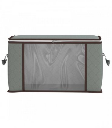 vidaXL Storage Box with Transparent Side Window Grey 60 x 43 x 35 cm
