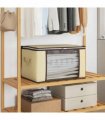 vidaXL Storage Box with Transparent Side Window 6 pcs Cream — Size: 60 x 43 x 35 cm