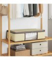 vidaXL Storage Box with Transparent Side Window 2 pcs Cream — Size: 70 x 40 x 18 cm