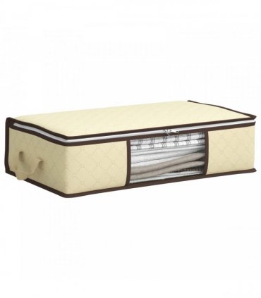 vidaXL Storage Box with Transparent Side Window 2 pcs Cream — Size: 70 x 40 x 18 cm