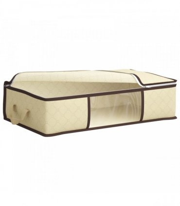 vidaXL Storage Box with Transparent Side Window 2 pcs Cream — Size: 70 x 40 x 18 cm