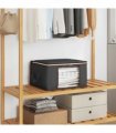 vidaXL Storage Box with Transparent Side Window 2 pcs Anthracite — Size: 50 x 30 x 25 cm