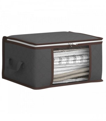 vidaXL Storage Box with Transparent Side Window 2 pcs Anthracite — Size: 50 x 30 x 25 cm