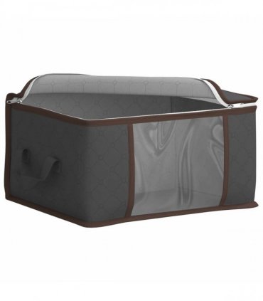 vidaXL Storage Box with Transparent Side Window 2 pcs Anthracite — Size: 50 x 30 x 25 cm