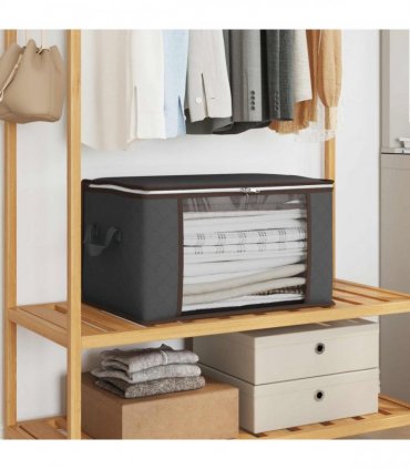 vidaXL Storage Box with Transparent Side Window 2 pcs Anthracite — Size: 60 x 43 x 35 cm